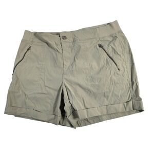 Tangerine Womens Khaki Cargo Utility Shorts Zip Pockets Elastic Waist XL
